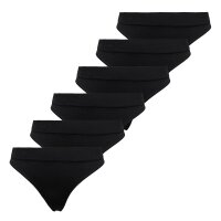 ONLY Womens Thongs, 6-Pack - ONLVICKY RIB THONG, ribbed Black XS/S (X-Small/Small)