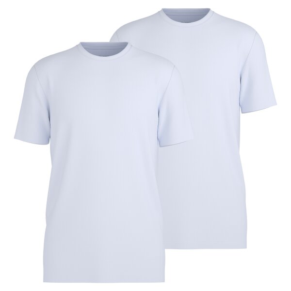 OLYMP Herren T-Shirts, Rundhals, 2er Pack - Bodywear, Modern Fit, Baumwolle Weiß M