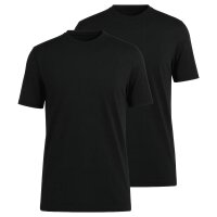 OLYMP Herren T-Shirts, Rundhals, 2er Pack - Bodywear, Modern Fit, Baumwolle Schwarz S