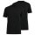 OLYMP Herren T-Shirts, Rundhals, 2er Pack - Bodywear, Modern Fit, Baumwolle Schwarz S