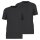 OLYMP Mens T-Shirts, Round Neck, 2-Pack - Bodywear, Modern Fit, Cotton Black S (Small)