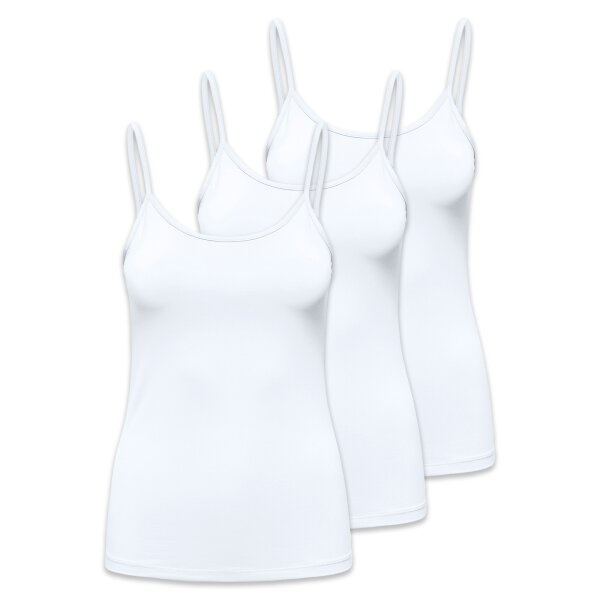ONLY Damen Spaghetti-Top 3er Pack - ONLEA NEW SINGLET JRS, Unterhemd, Stretch Weiß S
