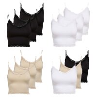 ONLY Damen Cropped-Top 3er Pack - ONLVICKY LACE SEAMLESS...