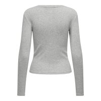 ONLY Womens Long-Sleeved Shirt pack of 3 - ONLRILEY O-NECK TOP, Long Sleeve, Round Neck, Cotton Stretch Grey XS (X-Small)