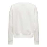 ONLY Womens Sweatshirt pack of 2 - ONLSWEAT LIFE CREW OVERSIZE SWT, Round Neck, Cotton Blend White S (Small)