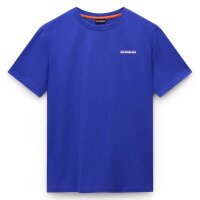 NAPAPIJRI Herren T-Shirt - S-SMALL BOX, Rundhals, Baumwolle, Logo, einfarbig Blau L