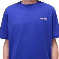 NAPAPIJRI Men T-shirt - S-SMALL BOX, round neck, cotton, logo, plain colour Blue L (Large)