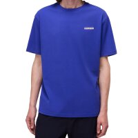 NAPAPIJRI Men T-shirt - S-SMALL BOX, round neck, cotton, logo, plain colour Blue M (Medium)