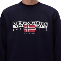 NAPAPIJRI Herren Sweatshirt - B-AYLMER, Rundhals. Logo, Regular Fit, einfarbig Dunkelblau XL