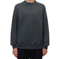 NAPAPIJRI Herren Sweatshirt - BALIS CREW 1, Small Flag, Rundhals, Regular Fit, warm gefüttert, einfarbig Grün M