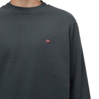 NAPAPIJRI Herren Sweatshirt - BALIS CREW 1, Small Flag, Rundhals, Regular Fit, warm gefüttert, einfarbig Grün M