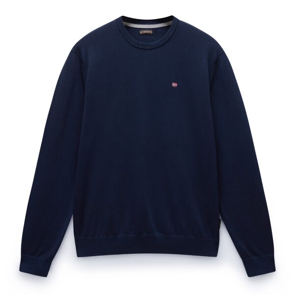 NAPAPIJRI Herren Strickpullover - DROZ 5, Rundhals, Baumwolle, Regular Fit, einfarbig Dunkelblau M