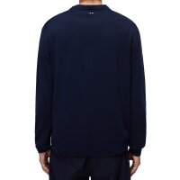 NAPAPIJRI Mens Knitted Jumper - DROZ 5, Round Neck, Cotton, Regular Fit, Plain Colour Dark blue M (Medium)