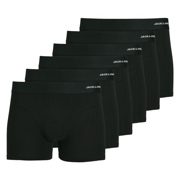 JACK&JONES Mens Boxer Shorts, 6-Pack - JACBASIC BAMBOO TRUNKS, Viscose-Cotton Blend Black M (Medium)