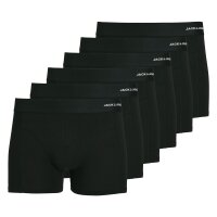 JACK&JONES Herren Boxershorts, 6er Pack - JACBASIC BAMBOO TRUNKS, Viskose-Baumwoll-Mix Schwarz S