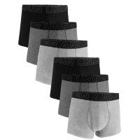 UNDER ARMOUR mens boxer shorts, 6-pack - Performance Tech Trunks  Solid 3 in, stretch, solid color Grey/Black M (Medium)