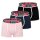 DIESEL Herren Boxershorts, 3er Pack - DANILO-D-CORE, Boxer, Trunks, Cotton Stretch Schwarz/Blau/Rosa M