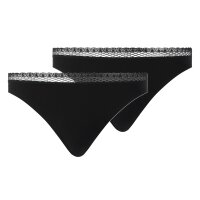 Chantelle Women Thong pack of 2 - Cozy Chic, invisible, breathable Black S (Small)