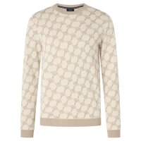 JOOP! Herren Strickpullover - Ravorono, Rundhals, Allover-Print Beige L