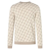 JOOP! Mens knit sweater - Ravorono, round neck, all-over print Beige M (Medium)