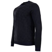 JOOP! Mens knit sweater - Ravorono, round neck, all-over print Dark Blue M (Medium)