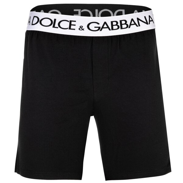 DOLCE & GABBANA Herren Jersey-Boxershorts - Continuative Shorts, Logo-Bund, Stretch Baumwolle Schwarz M