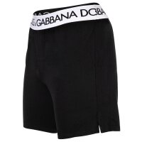DOLCE & GABBANA Herren Jersey-Boxershorts - Continuative Shorts, Logo-Bund, Stretch Baumwolle Schwarz M