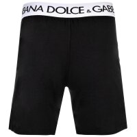 DOLCE & GABBANA Herren Jersey-Boxershorts - Continuative Shorts, Logo-Bund, Stretch Baumwolle Schwarz M