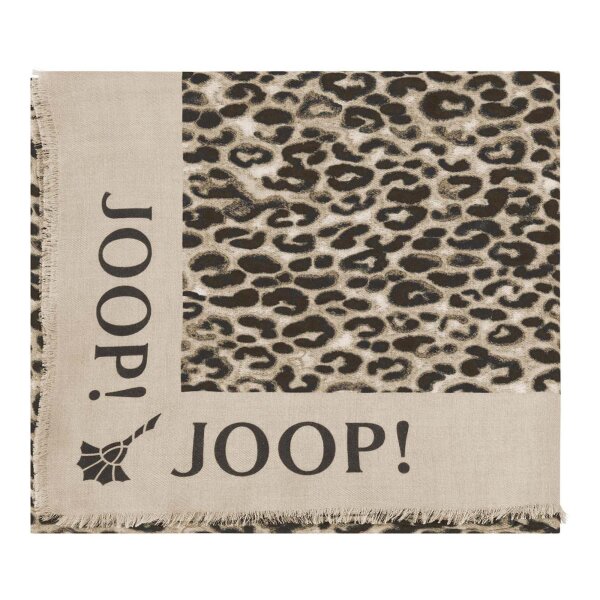 JOOP! Damen Schal - Aira, Webschal, Leoparden-Muster Dunkelbraun/Beige One Size