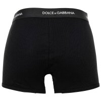 DOLCE & GABBANA Men’s Boxer Shorts - Fine-Rib Regular Boxer, Cotton, Ribbed, Logo Waistband Black M (Medium)