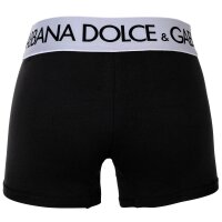 DOLCE & GABBANA Herren Boxershorts - Continuative Regular Boxer, Stretch Baumwolle, Logobund Schwarz M