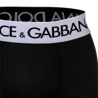 DOLCE & GABBANA Herren Boxershorts - Continuative Regular Boxer, Stretch Baumwolle, Logobund Schwarz M