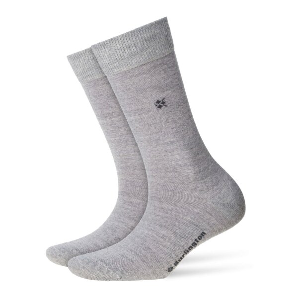 Burlington Damen Socken BLOOMSBURY - Schurwolle, Uni, Logo, One Size, 36-41 Grau