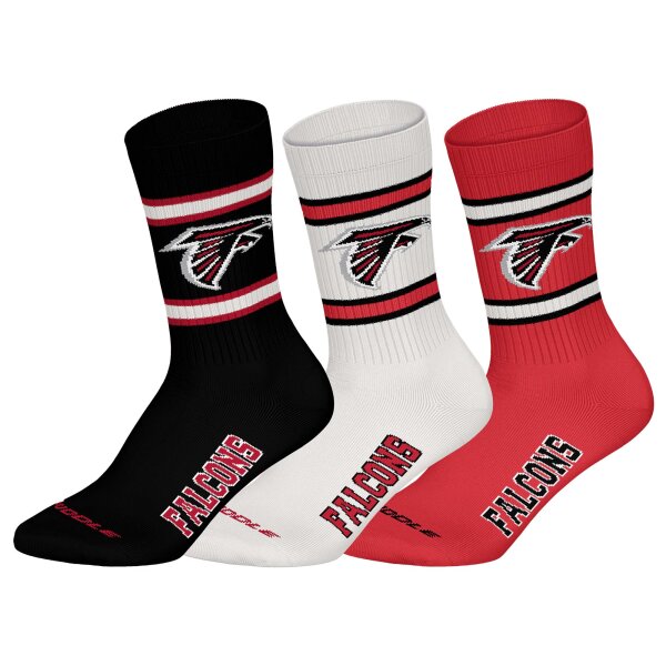 NFL Unisex Socks, 3-Pack – NFL Teams, 3Pack Crew Socks, Football, Logo, Cotton Blend Atlanta Falcons 43-46 (9-11 UK)