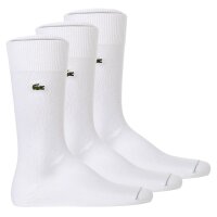 LACOSTE Mens Socks, 3-Pack - Socks, Business, Cotton Blend, Logo, Plain White 39-42