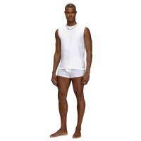 DIESEL Herren Tank Tops, 2er Pack - TOM-UTL, Baumwolle, einfarbig Weiß M