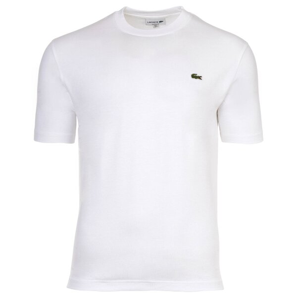 LACOSTE Mens T-shirt, round neck - classic fit, cotton, logo, plain colour White M (Medium)
