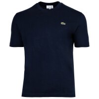 LACOSTE Herren T-Shirt, Rundhals - Classic Fit, Baumwolle, Logo, einfarbig Blau M