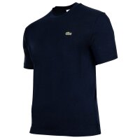 LACOSTE Herren T-Shirt, Rundhals - Classic Fit, Baumwolle, Logo, einfarbig Blau M
