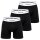 LACOSTE Mens Boxer Shorts, 3-Pack - Boxer Briefs, Cotton Stretch, Logo Waistband Black M (Medium)