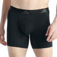 adidas Herren Boxershorts, 2er Pack - Ergonomic Boxer Brief 2PK, Active Flex Cotton, Logo Schwarz M