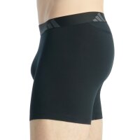 adidas Herren Boxershorts, 2er Pack - Ergonomic Boxer Brief 2PK, Active Flex Cotton, Logo Schwarz M