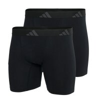 adidas Men Boxer Shorts, 2-Pack - Ergonomic Boxer Brief 2PK, Active Flex Cotton, Logo Black M (Medium)