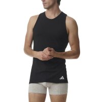 adidas Men Undershirts, 2-Pack - Ergonomic Tank Top 2PK, Active Flex Cotton, sleeveless, plain colour Black M (Medium)