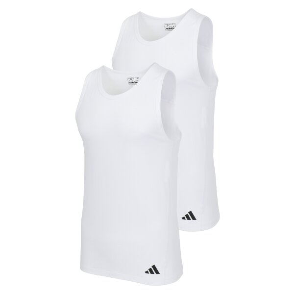 adidas Men Undershirts, 2-Pack - Ergonomic Tank Top 2PK, Active Flex Cotton, sleeveless, plain colour White M (Medium)