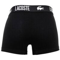 LACOSTE mens boxer shorts, 3-pack - trunks, cotton stretch, logo waistband Black S (Small)