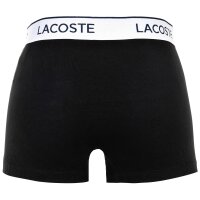 LACOSTE Herren Boxershorts, 3er Pack - Trunks, Cotton Stretch, Logobund Schwarz S