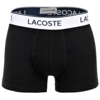 LACOSTE mens boxer shorts, 3-pack - trunks, cotton stretch, logo waistband Black S (Small)