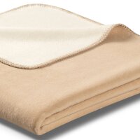 Biederlack Wohndecke - Doubleface Zierstich, Baumwollmischung Beige 150x200cm
