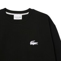 LACOSTE Womens Sweatshirt, Round Neck - Loungewear, Logo, Cotton Blend, Plain Black/White S (Small)